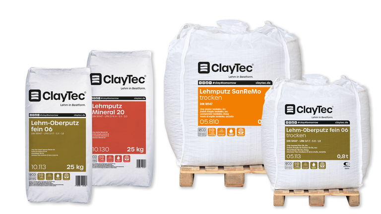 ClayTec Lehmputze – trocken, fein, mineralisch, sanierend.